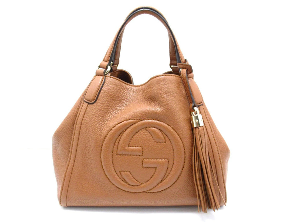 Gucci Soho Tote Bag Brown Calfskin